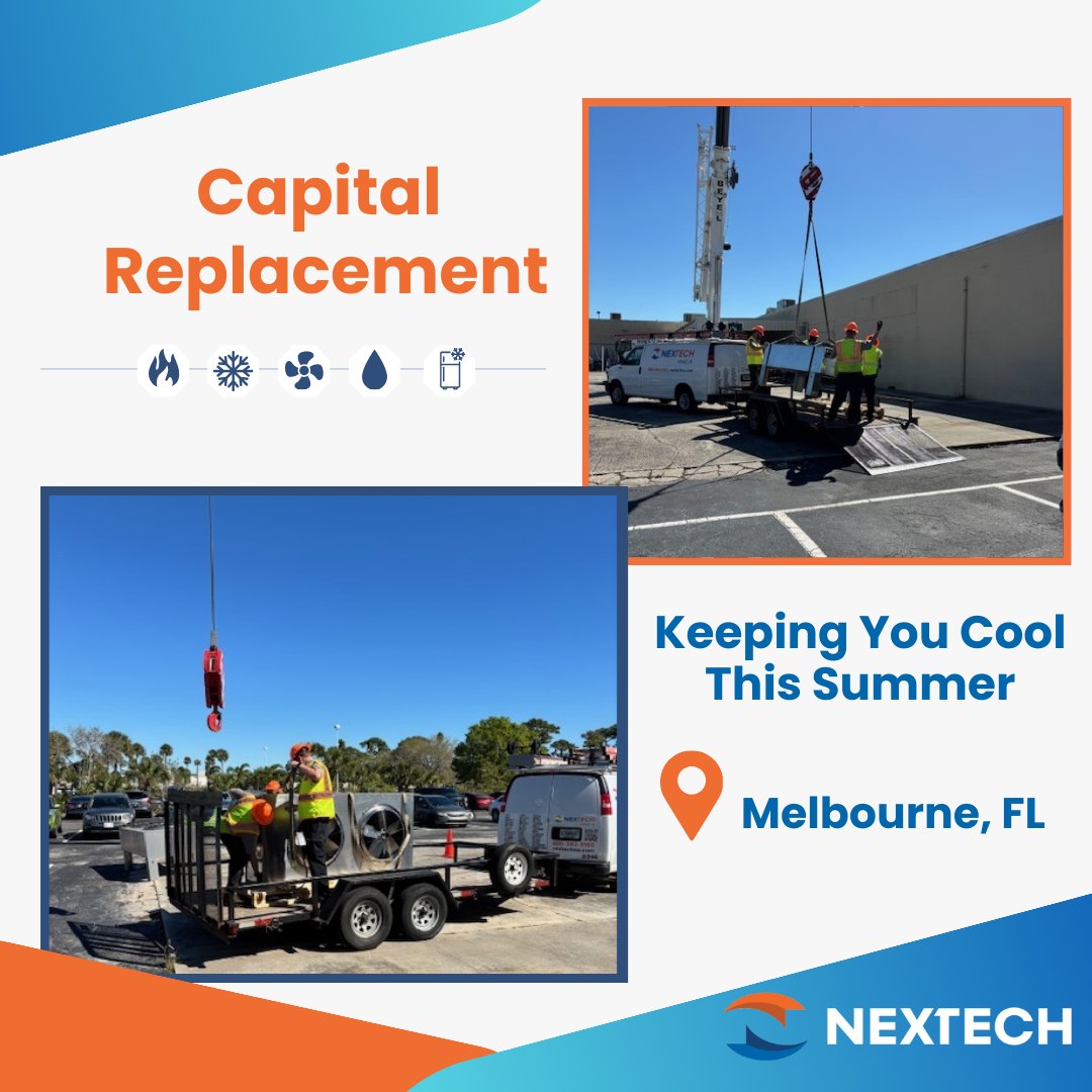 Our Central Florida team is helping our customers prepare for the long hot summer ahead with new equipment!☀️With #CapitalReplacement you can expect your #HVAC systems to provide optimal comfort for your customers and employees, even on the hottest #summer days.
.
.
#facilitymaintenance #commercialhvac