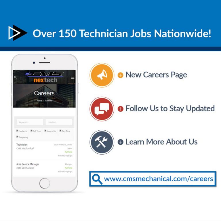 Over 150 HVAC Technician Jobs Nationwide — CMS Mechanical Careers Page NOW LIVE!