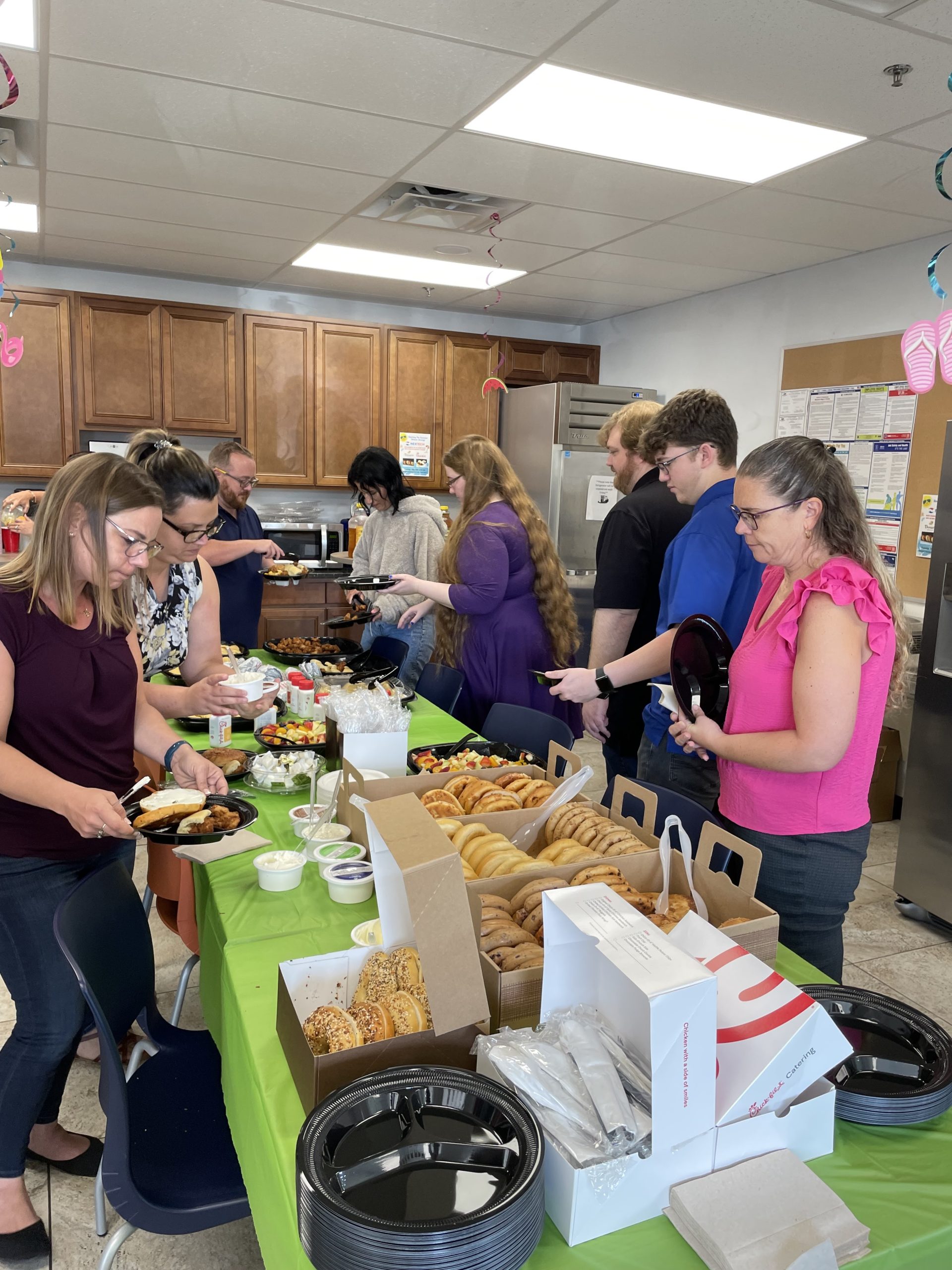 The image showcases a lively brunch scene with customers enjoying a meal at a beautifully set table. This setting highlights the importance of a comfortable dining environment, which is essential for businesses like NexTech that focus on HVAC solutions to enhance indoor air quality and comfort.
